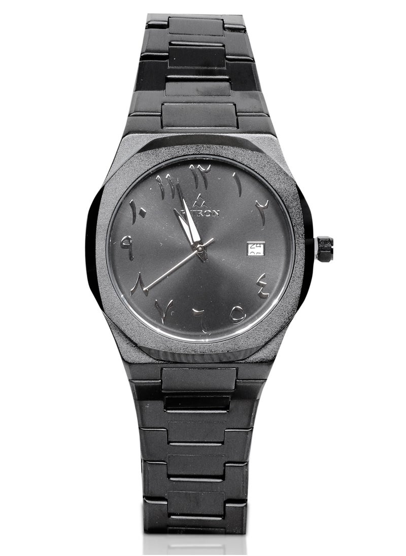 Fitron - Fitron Men's Full Black Wrist Watch with Date and Black Dial with Arabic Numbers - Image 1