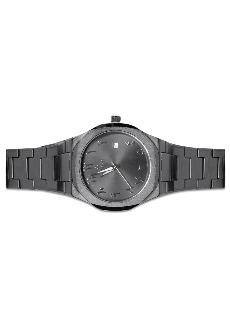 Fitron - Fitron Men's Full Black Wrist Watch with Date and Black Dial with Arabic Numbers - Image 1