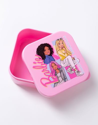 Barbie Girls Pink Lunch Bag with Bottle & Snack Pot | Stronger Together Zip-Up Carry Set | Adjustable Shoulder Strap - Image 3