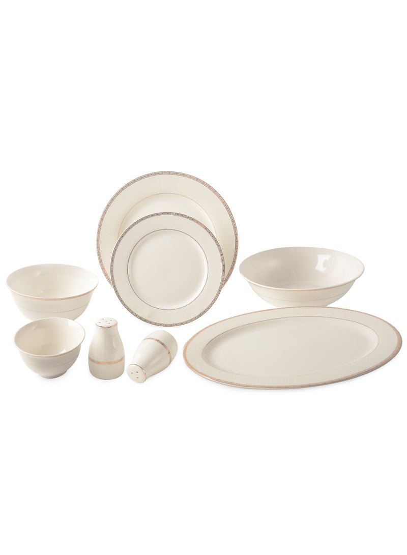 Life Smile 29-Pcs Dinner Set – Porcelain Dinnerwares- Serving Dish and Bowls Set Includes 6x Dinner Plates, 6x Fruit Plates, 6x Soup Plates, 6 x Dessert Bowls, 2x Oval Plates, 1x Salad Bowl, and 1x Salt and Pepper Shaker - Image 1