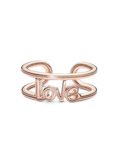 PANDORA Love script 14k rose gold plated ring  - Image 1