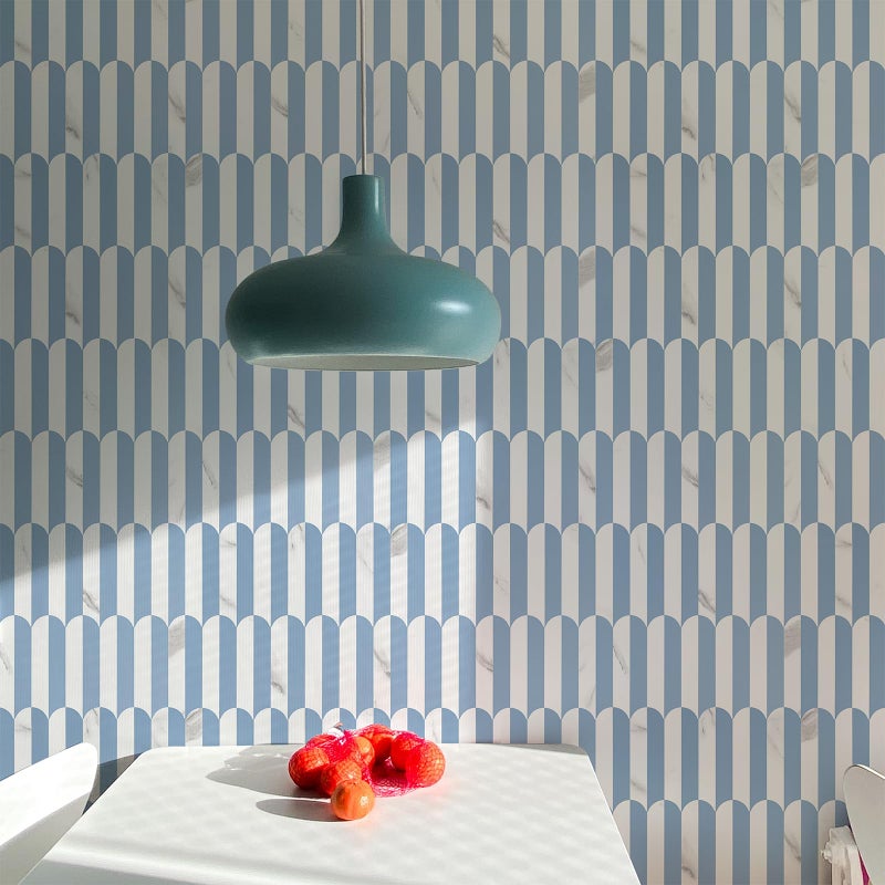 Vamos Tile Peel and Stick Backsplash Seamless Tile,10-Sheets Stick on Backsplash for Kitchen and Bathroom,Light Blue and Statury White PVC Self Adhesive Mosaic Tiles - Image 4