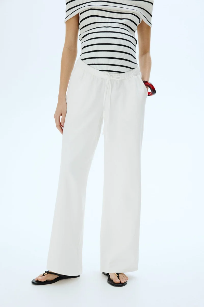 اتش اند ام MAMA Denim drawstring trousers