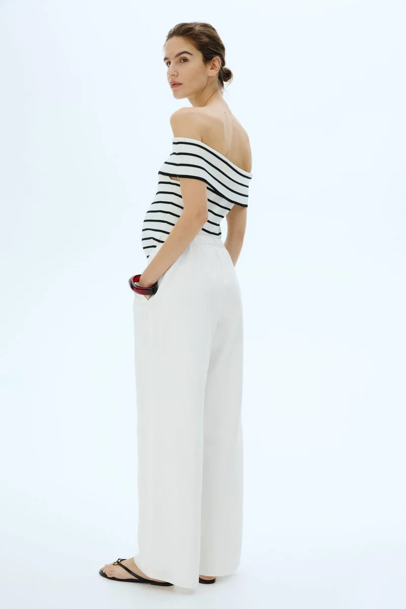 اتش اند ام MAMA Denim drawstring trousers