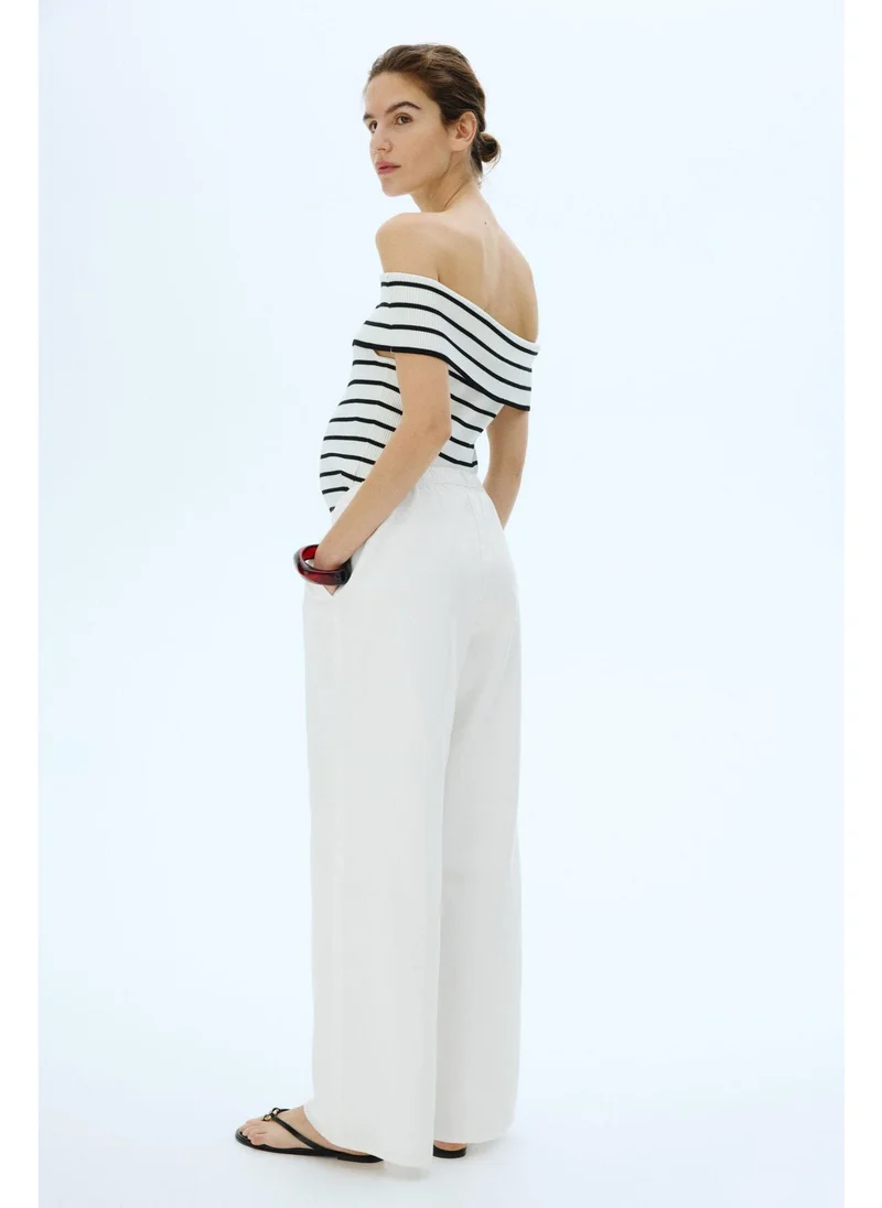 اتش اند ام MAMA Denim drawstring trousers