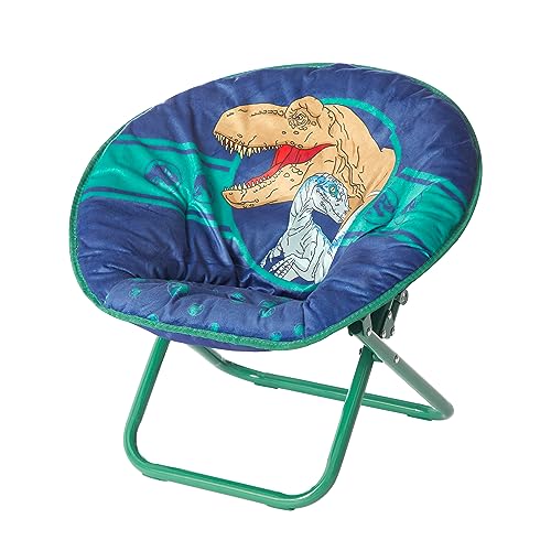 Idea Nuova Jurassic World Dinosaur 19 Frame Folding Toddler Saucer Chair with Cushion Ages 3 - Image 1