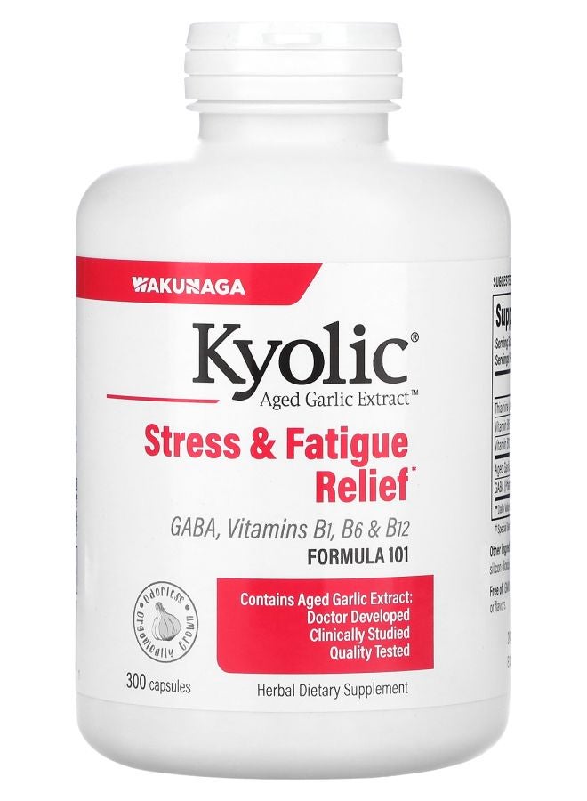 kyolic Aged Garlic Extract Stress & Fatigue Relief Formula 101 300 Capsules - Image 1
