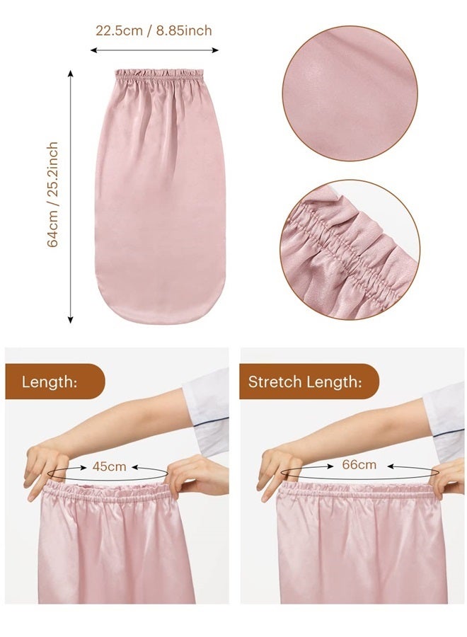 LilySilk Extra Long Silk Bonnet Sleep Cap for Women Soft Adjustable Hair Bonnet for Braids,Curly,Long Hair- Soft Elastic Band, Rosy Pink - Image 2