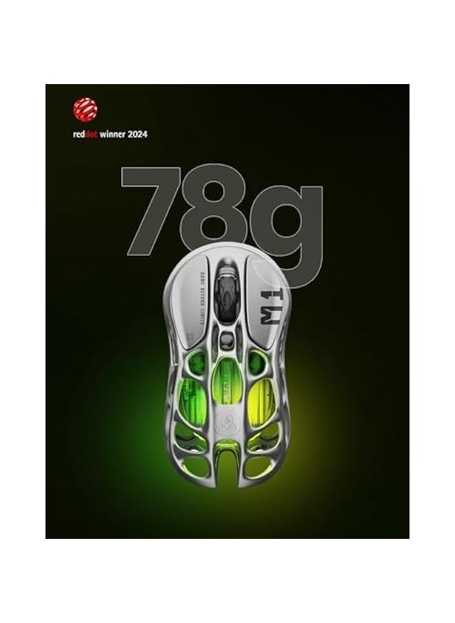 Generic Wireless Gaming Mice Mercury M1 Pro, Lightweight Magnesium Alloy Gaming Mouse, 26,000 DPI, PAW3395DM Sensor, Tri Mode Connection, Support 4K, Up to 200 Hours Battery Life  - Image 5