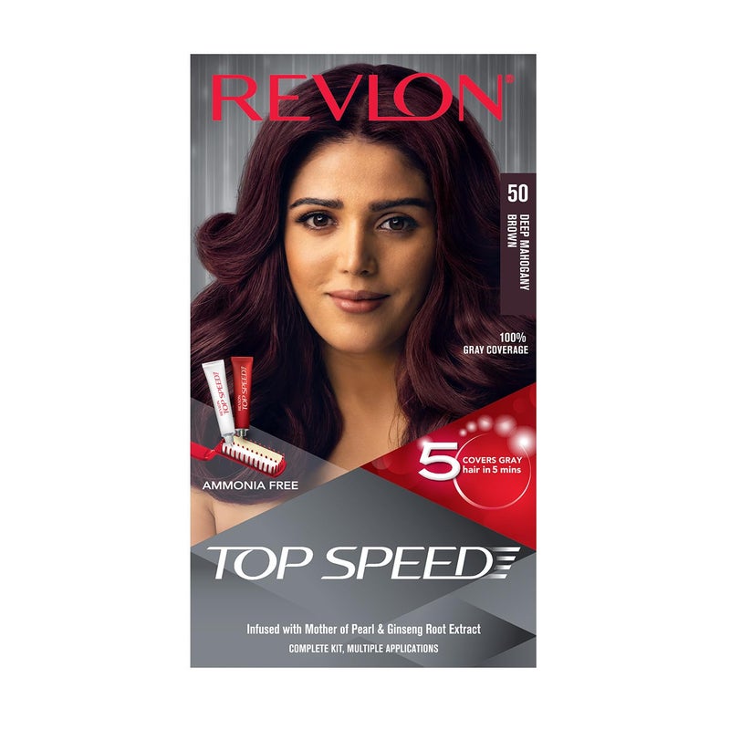 Revlon Top Speed Hair Color 180g Deep Mahogany Brown 50 Pack of 1 - Image 1