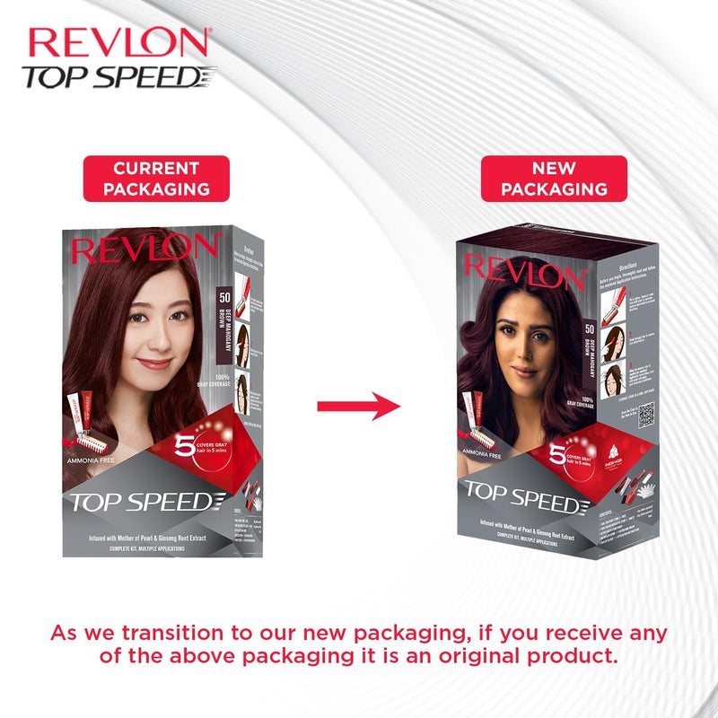 Revlon Top Speed Hair Color 180g Deep Mahogany Brown 50 Pack of 1 - Image 3