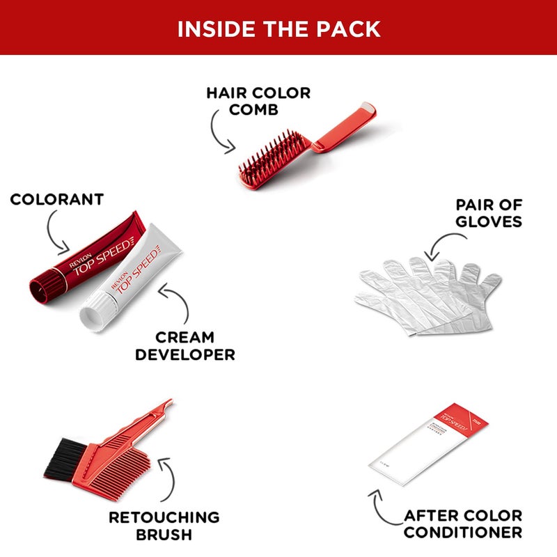Revlon Top Speed Hair Color 180g Deep Mahogany Brown 50 Pack of 1 - Image 5