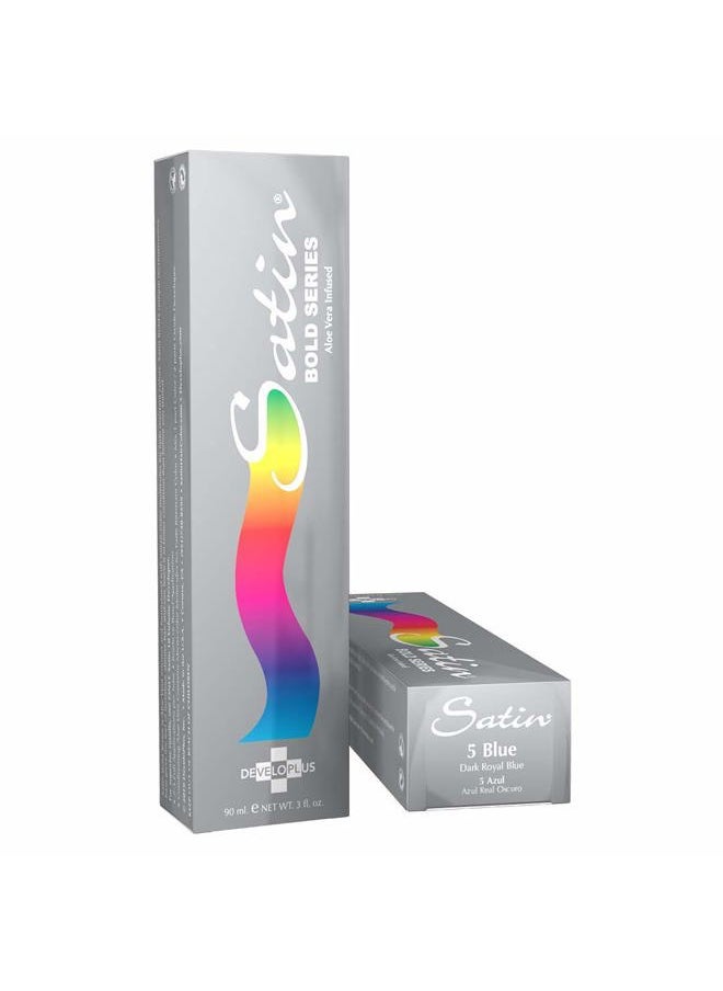 Satin Satin | Bold Dark Royal Blue | Complete Hair Dye | Permanent and Semi-Permanent | Long Lasting | Vegan and Cruelty-Free  - Image 1