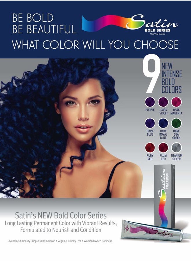 Satin Satin | Bold Dark Royal Blue | Complete Hair Dye | Permanent and Semi-Permanent | Long Lasting | Vegan and Cruelty-Free  - Image 3