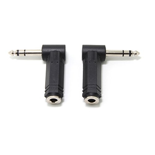Ancable 2-Pack 1/4" 6.35mm Right Angle Stereo Male Plug to 1/4" 6.35mm Stereo Female Jack Audio Adapter - Image 5