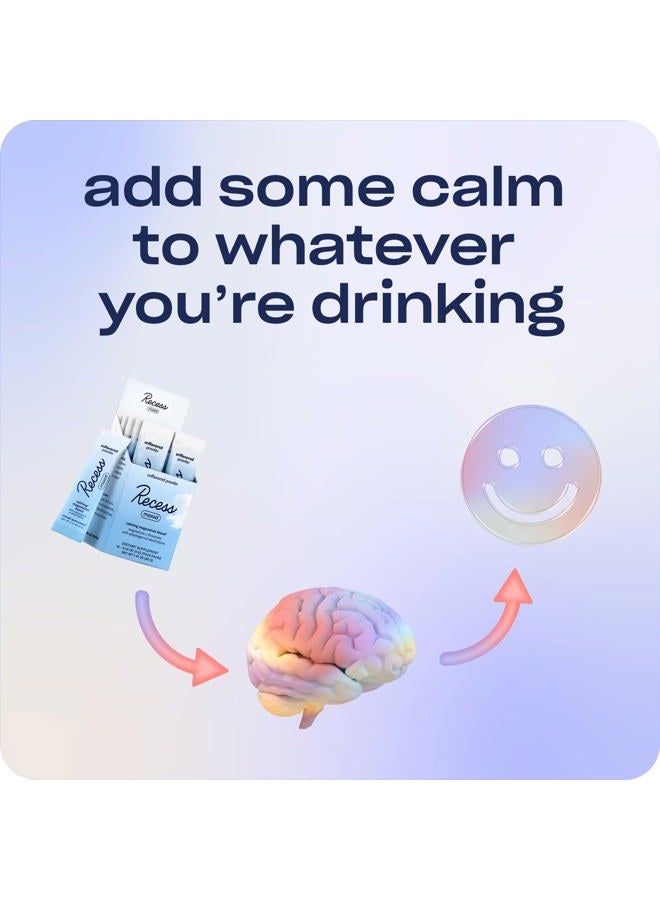 RECESS Mood Powder, Calming Magnesium L-Threonate Blend with Passion Flower, L-Theanine, Electrolytes, Magnesium Calm Support Powder Supplement - Unflavored-Pack of 10 - Image 5