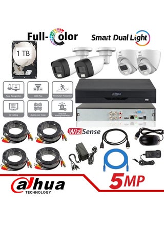 5MP HD 2x Outdoor 2xIndoor Security Camera Dahua 4 Channel CCTV Security System Kit G1/ Surveillance camera/Night Vision/Face Detection/Waterproof/Five Megapixel/iOS Android Mobile App - pzsku/ZD43BA131E343E59C31F4Z/45/_/1738852184/c4c4af83-e502-49d8-866c-a690d7259fa1