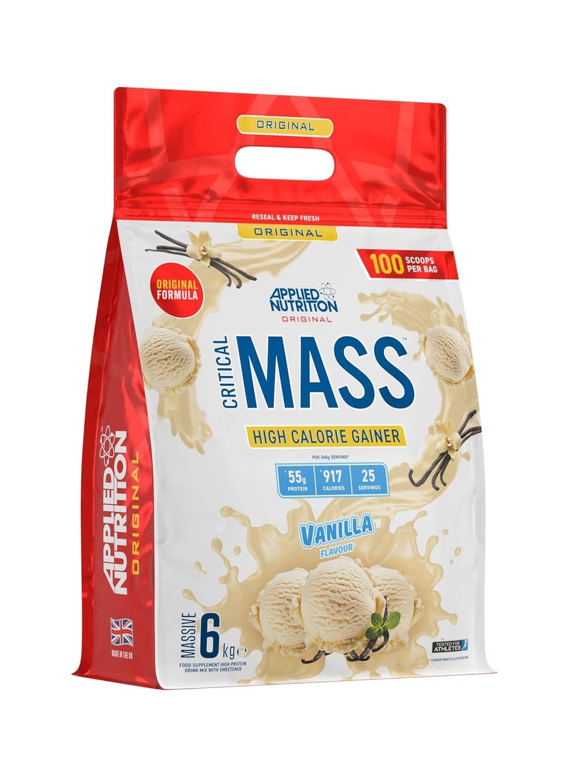 Applied Nutrition Mass Gainer -Critical Mass Weight Gainer- Vanilla Flavor 6Kg - Image 1