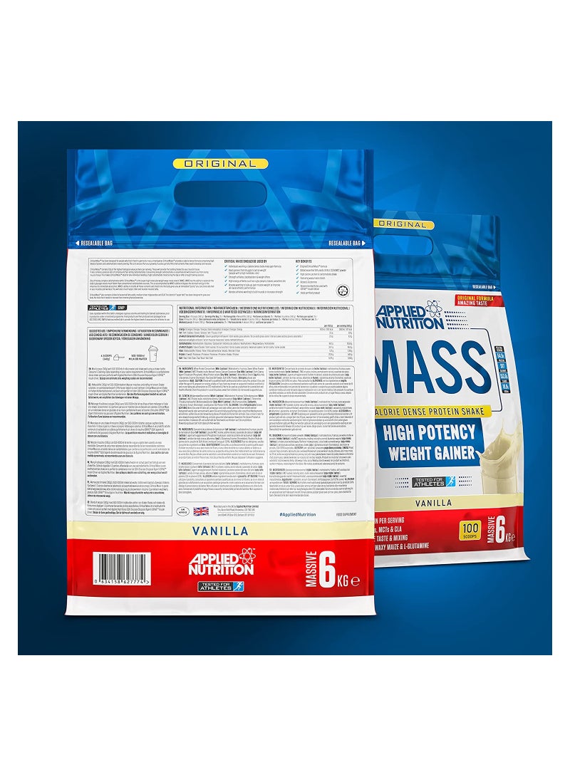 Applied Nutrition Mass Gainer -Critical Mass Weight Gainer- Vanilla Flavor 6Kg - Image 4