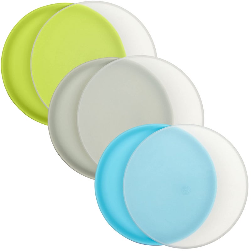 WeeSprout Baby  Toddler NonSuction Plates with Lids 100 Food Grade Silicone Plates Premium Hard Plastic Lids Unbreakable Design Microwave  Dishwasher Safe 3 Pack