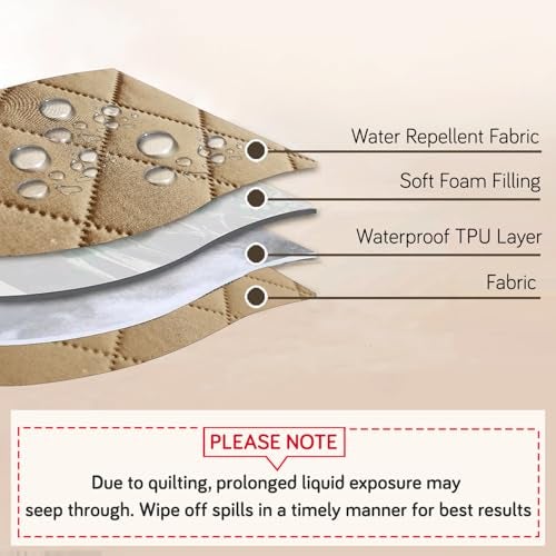 HOKIPO Polyester Blend Waterproof Quilted Mats | Make Your Own Sofa Mat Set | Many Size Options - 1 Pc Length 60cm, Camel (AR-5261-CML) - Image 3