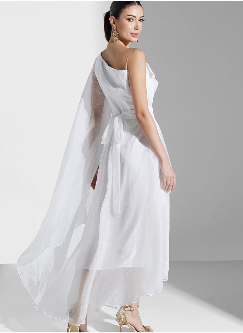 Iyra One Shoulder Flare Dress  - Image 2