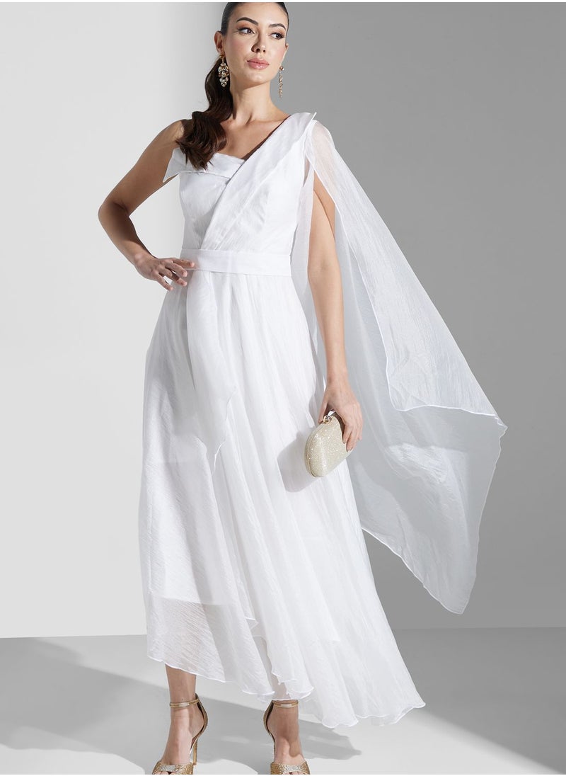 Iyra One Shoulder Flare Dress  - Image 4