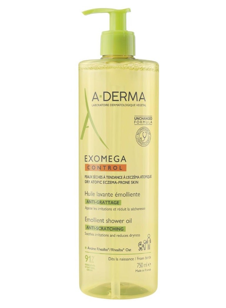 A-DERMA A Derma Exomega Control Bath Oil for Atopic Skin 750ml - Image 1