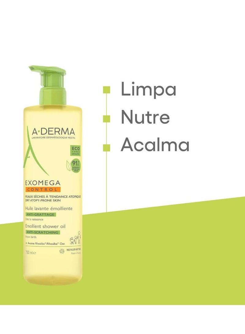 A-DERMA A Derma Exomega Control Bath Oil for Atopic Skin 750ml - Image 2