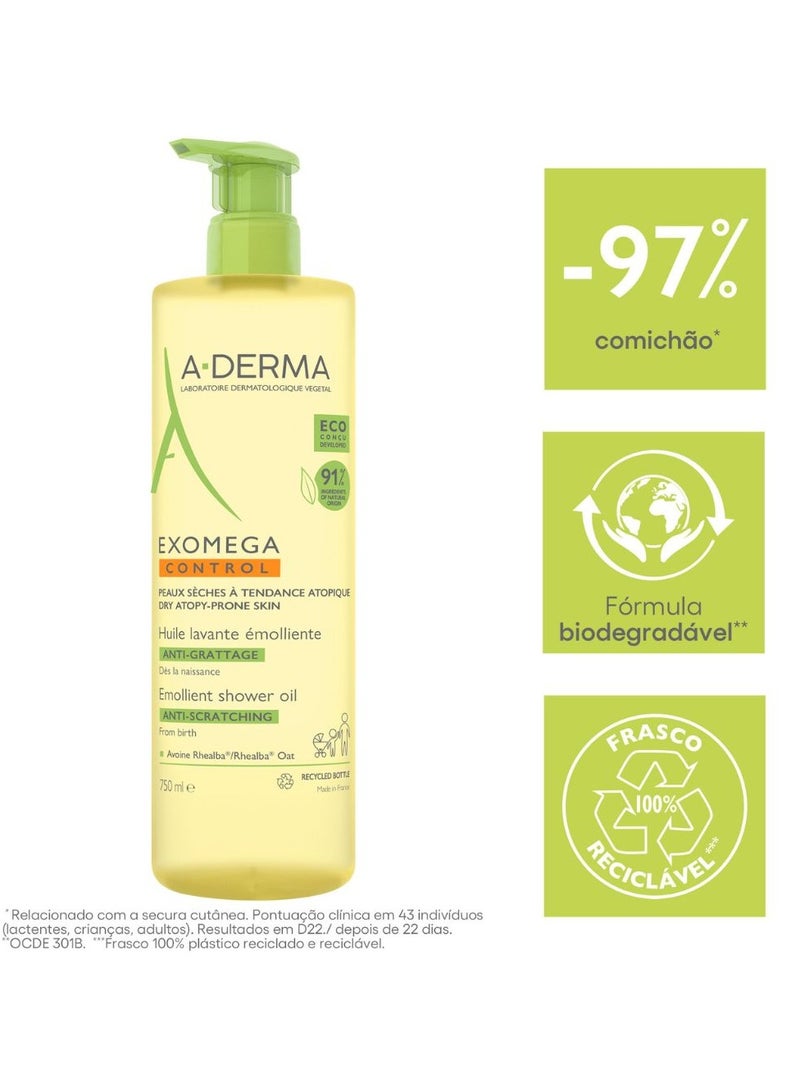 A-DERMA A Derma Exomega Control Bath Oil for Atopic Skin 750ml - Image 3