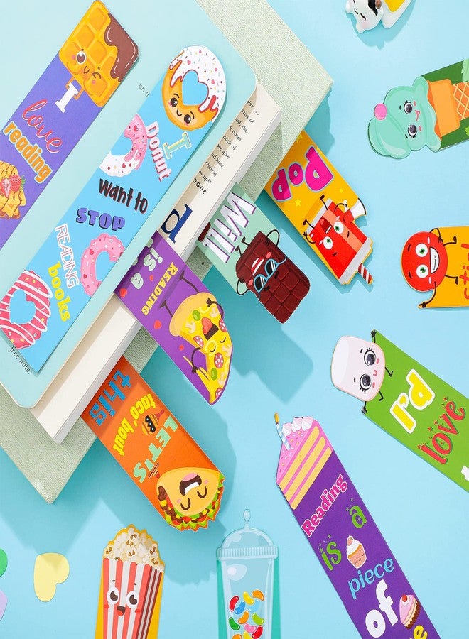 Fainne 72 Pieces Scented Scratch and Sniff Bookmarks for Kids Snack Fruit Scented Bookmarks Funny Classroom Smelly Bookmark for Students Teenager School Office Home, 12 Style - Image 4