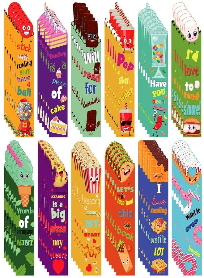Fainne 72 Pieces Scented Scratch and Sniff Bookmarks for Kids Snack Fruit Scented Bookmarks Funny Classroom Smelly Bookmark for Students Teenager School Office Home, 12 Style - Image 1