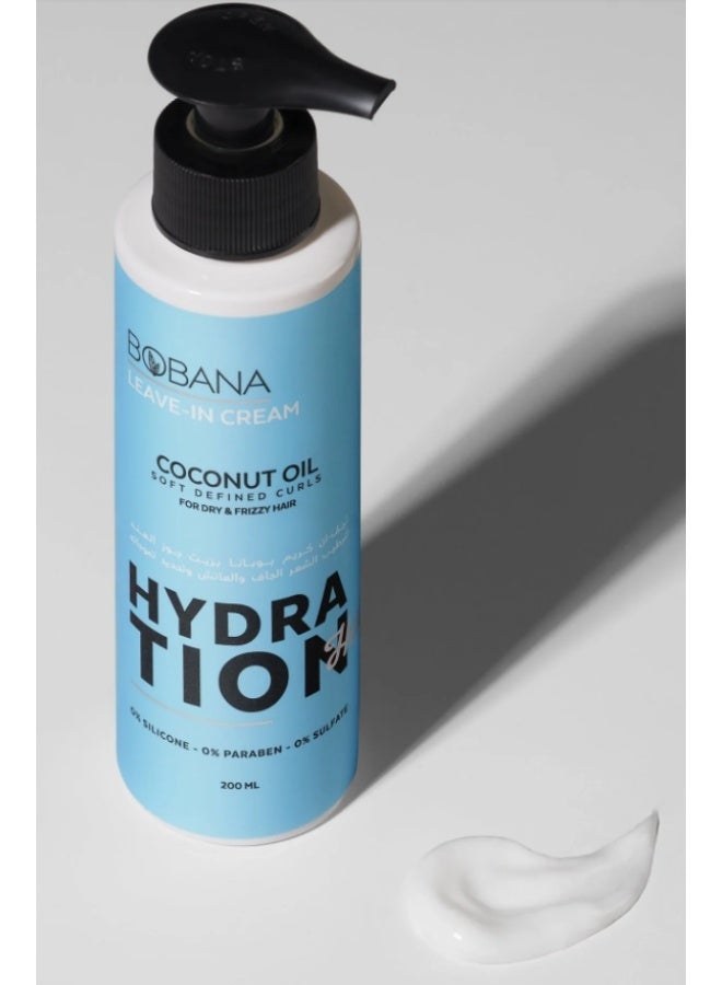 بوبانا كريم مغذي يُترك على الشعر بزيت جوز الهند - (٢٠٠ مل) | شعر مرطب وخالٍ من التجعد | لمعان وإصلاح يدوم طوال اليوم - Image 3