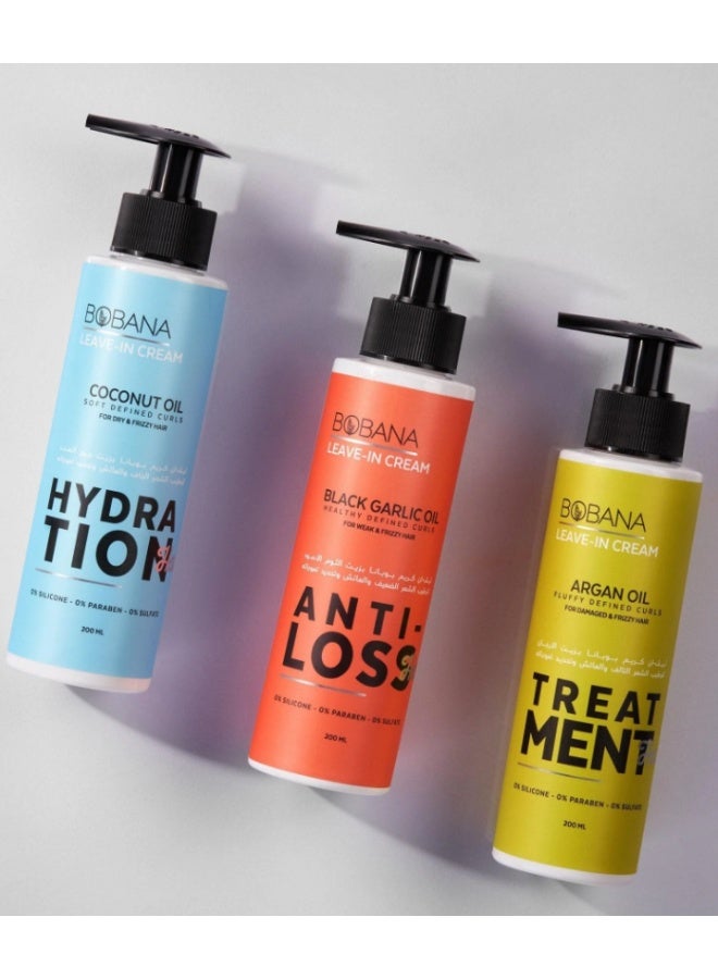 بوبانا كريم مغذي يُترك على الشعر بزيت جوز الهند - (٢٠٠ مل) | شعر مرطب وخالٍ من التجعد | لمعان وإصلاح يدوم طوال اليوم - Image 4