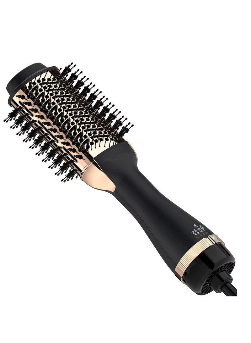 DSP One-Step Hair Dryer Brush For Styling and Frizz Control Negative Ionic Hot Air Brush Volumizer Ceramic Coating Gold - Image 1