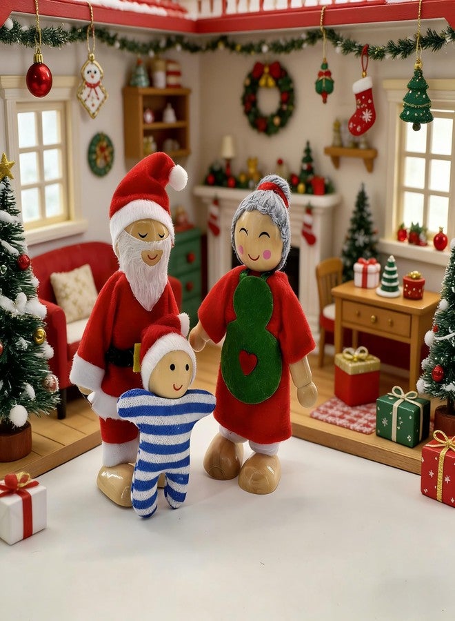 HYSTYLE 7 Pack Wooden Dollhouse Family Dolls Pretend Play Figures, Family Role Play Pretend Play People Figures - Image 4