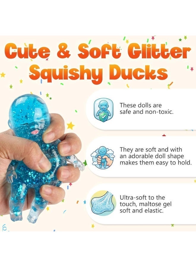 Yalla Pick 3 Pcs Slow Rise Squishy Toys, Soft Pressure Relief Balls for Adults Kids, Sensory Squeeze Animals with Sparkly Surface, Anxiety Calming Fidget for Office School Travel Gift - Image 3