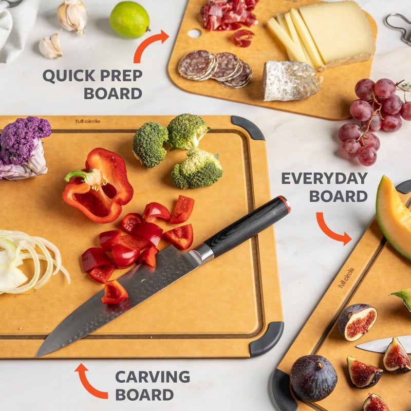 Full Circle Chop To It Quick Prep Cutting Board â€“ Small Size 8x10" â€“ Dishwasher Safe, Reversible & Lightweight, Naturally Bonded Kraft Paper - Image 5