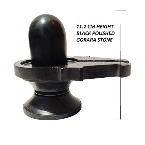 athizay Stone Shivling Statue Made up of Gorara Stone Handcrafted Shiva Lingam Available in Black and Grey in Different Sizes (11.2 cm Black Polish) - Image 3