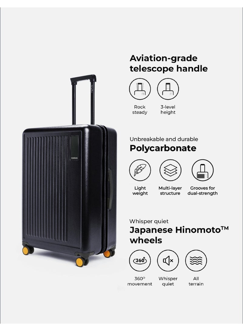 Mokobara Transit Luggage Set of 3 | Cabin 40L+Check-in 65L+Large 100L|Makrolon Polycarbonate Hardshell|TSA Lock & YKK Zippers|Black(Money Moves 2.0) - Image 5