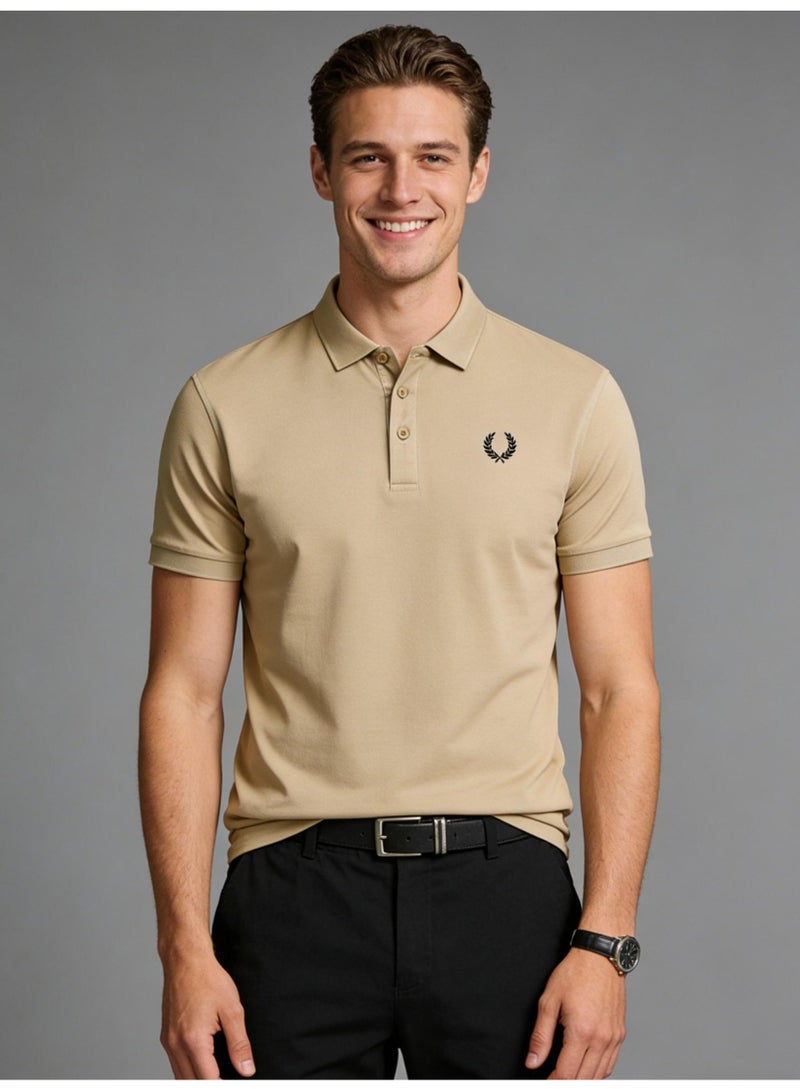 Fred Perry  double-pointed Polo shirt | Men's Polo shirt with white striped collar and cuffs, classic modern style, creating timeless casual fashion. - Image 4
