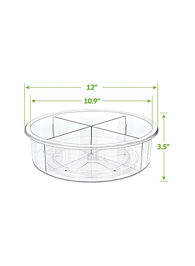 U-HOOME Susan Turntable Cabinet Organizer, U-HOOME Rotating Spice Rack Food Storage Container for Kitchen Cabinets, Pantry, Refrigerator, Countertops, Bathroom Vanity (with dividers, 1) - Image 4