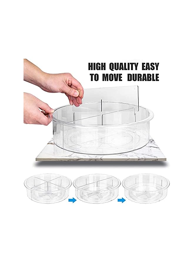 U-HOOME Susan Turntable Cabinet Organizer, U-HOOME Rotating Spice Rack Food Storage Container for Kitchen Cabinets, Pantry, Refrigerator, Countertops, Bathroom Vanity (with dividers, 1) - Image 3