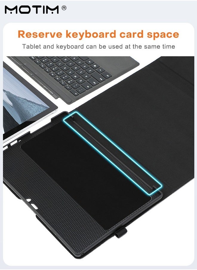 Motim - Leather Tablet Sleeve Case with Storage Bag for Microsoft Surface Pro 9/10 , 2 In 1, Protective Shell Case Cover, Multiple Angle Stand with Pen Holder, Shock Absorbing and Drop Resistant Case - Image 1