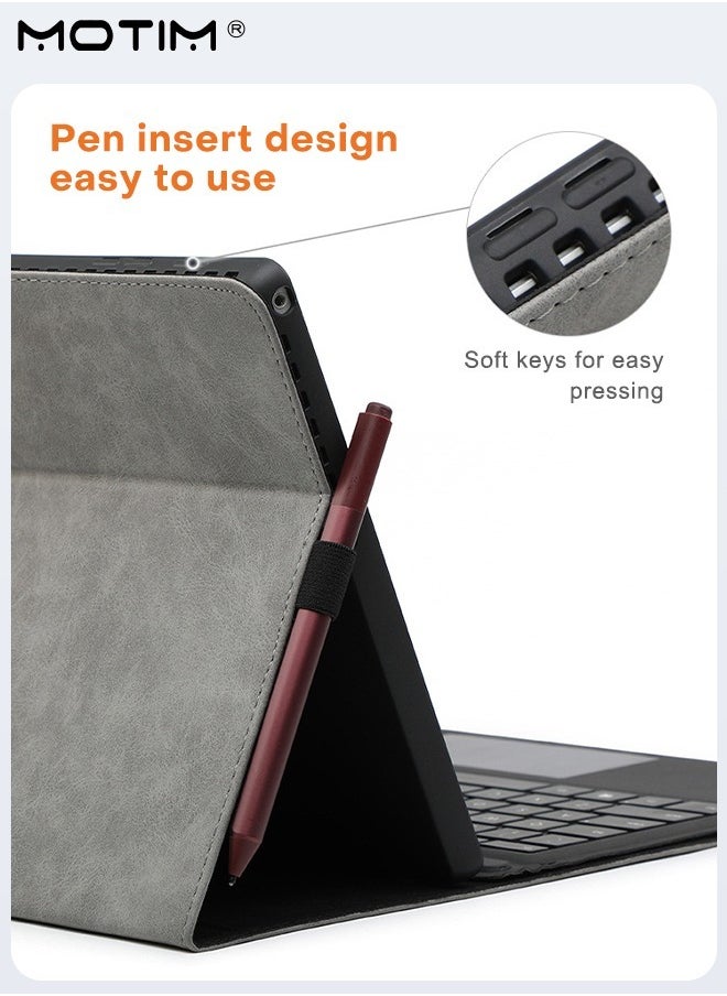 Motim - Leather Tablet Sleeve Case with Storage Bag for Microsoft Surface Pro 9/10 , 2 In 1, Protective Shell Case Cover, Multiple Angle Stand with Pen Holder, Shock Absorbing and Drop Resistant Case - Image 1
