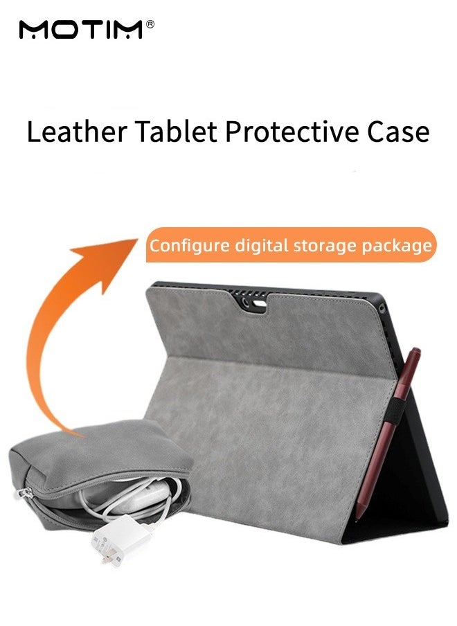Motim - Leather Tablet Sleeve Case with Storage Bag for Microsoft Surface Pro 9/10 , 2 In 1, Protective Shell Case Cover, Multiple Angle Stand with Pen Holder, Shock Absorbing and Drop Resistant Case - Image 1