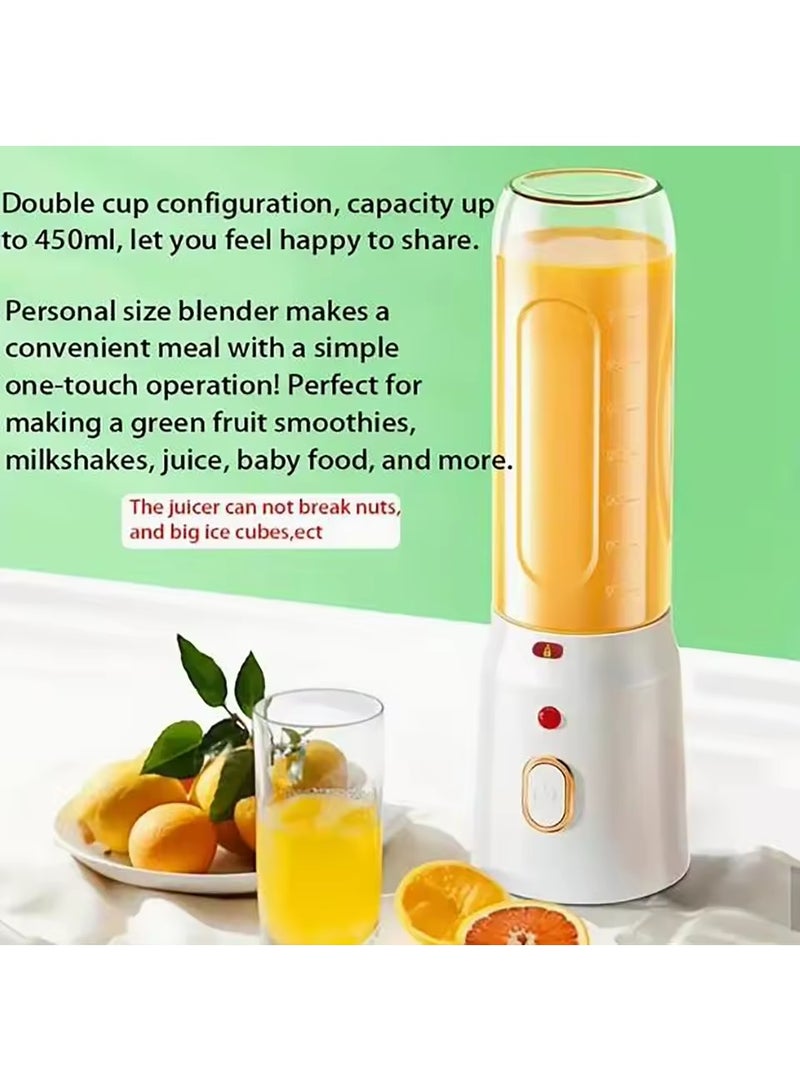 Portable Blender for Shakes and Smoothies - 450ml USB Rechargeable Juicer Cup, 10-Leaf Stainless Steel Blade, Personal Size Mixer for Gym, Office & Travel - Image 4