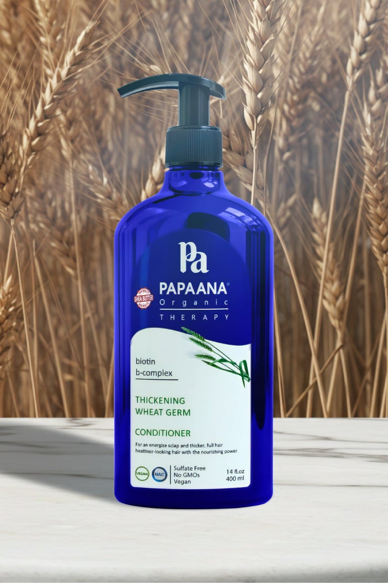 Papaana Organic Thickening Wheat Germ Shampoo with Shea Butter – 400ml, Strengthens & Thickens for Fuller, Healthier Hair with Shea Butter & Thickening Wheat Germ Conditioner with Shea Butter – 400ml, Strengthens & Thickens for Fuller, Healthier Hair with Shea ButterBundle - Image 3