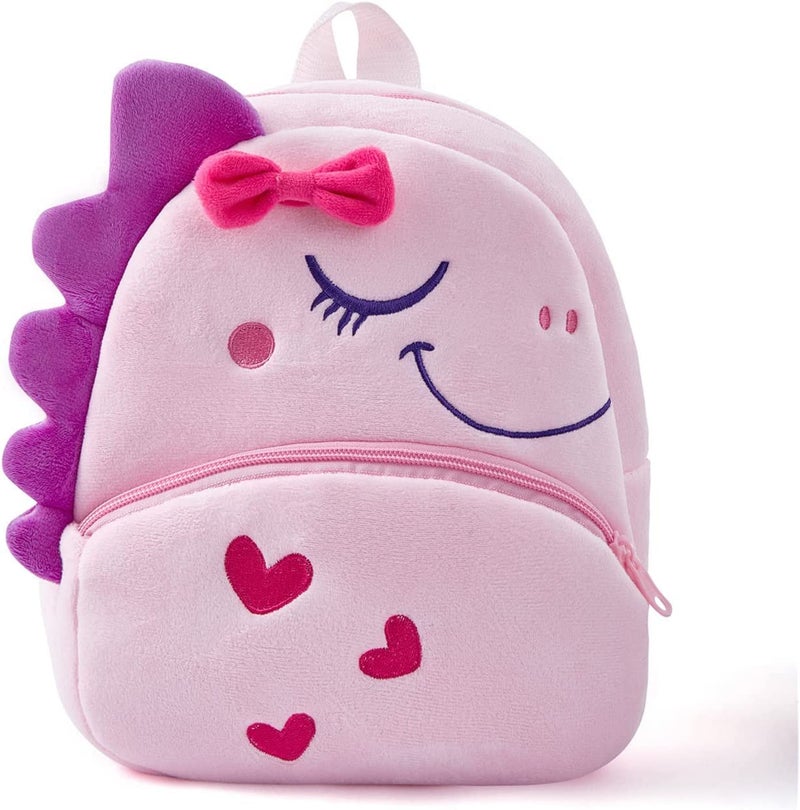 blue tree Cute Boy's and Girl's Plush Bag Medium Quality Full Embroidery Designs Mini Travel Backpack Mango (Mango-Dinosaur 1) - Image 3
