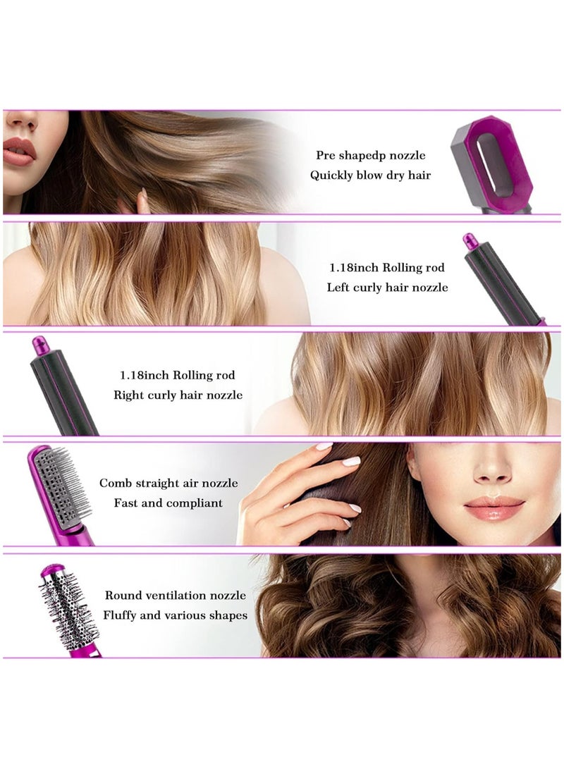 5-in-1 Hot Air Hair Dryer and Curler Tool Set – Multi-Function Hair Styler for Curling, Drying, Straightening, Volumizing, and Smoothing with Interchangeable Attachments - Image 4